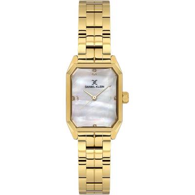 Daniel Klein DK. 1.14157-2 - Дамски, Кварц, 21x31mm, Златна стомана, Седеф, Кристали, 3 ATM - Premium