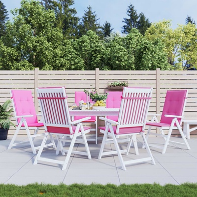 vidaXL Възглавници за столове с висока облегалка 6 бр розови текстил (361270)