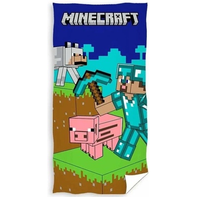 Carbotex osuška Minecraft Objev svůj Svět 70 x 140 cm