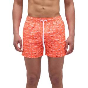 Sundek Бански гащета Sundek Elastic waist and waves element print swimming shorts - Orange (Fluo Orange)