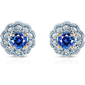 SAVICKI Обеци Rosavine: двуцветно злато, сини сапфири, диаманти