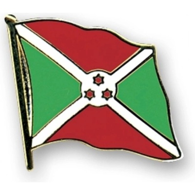 Odznak (pins) 20mm vlajka Burundi - barevný