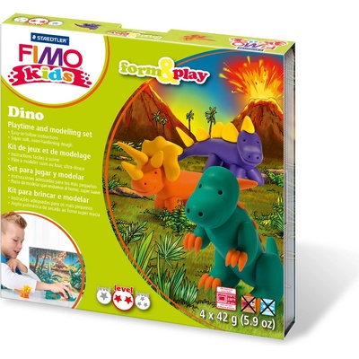 FIMO Комплект глина Staedtler Fimo Kids, 4x42g, Dino (23850-А-DINO)