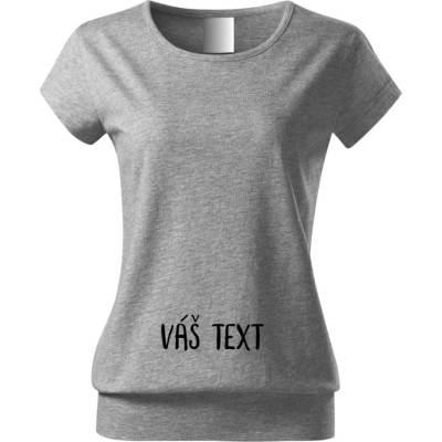 Těhotenské tričko Váš text tmavě šedý melír