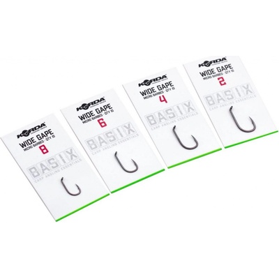 Korda Basix Wide Gape Hooks Barbed vel.6 10 ks