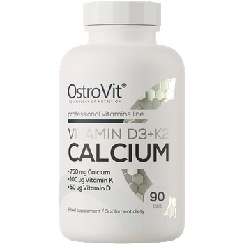 OstroVit Vitamin D3 and K2 and Calcium - 90 tablets