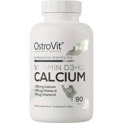 OstroVit Vitamin D3 and K2 and Calcium - 90 tablets