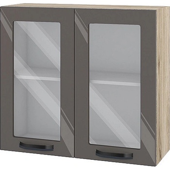 ИРИМ Горен кухненски шкаф Сити АРФ-Антрацит гланц-05-204 80 см