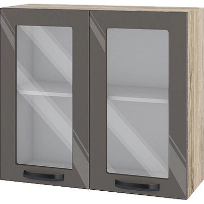 ИРИМ Горен кухненски шкаф Сити АРФ-Антрацит гланц-05-204 80 см