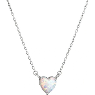 Evolution Group Srdiečkový náhrdelník so syntetickým opálom 12147.1