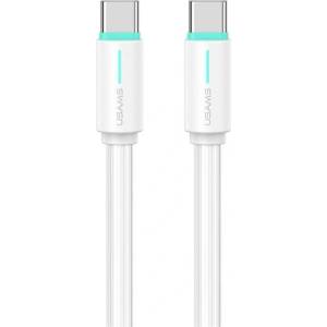 USAMS Кабел за данни USAMS YU Type-C - Type-C, 100 см, БЯЛ SJ734USB02 (SJ734USB02)