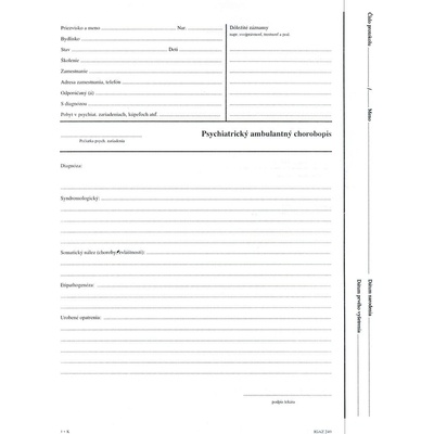 Igaz 240 Psychiatrický ambulantný chorobopis