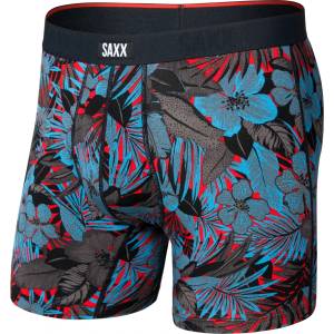 Saxx Мъжко синтетично термобельо Saxx Vibe Xtra Boxer Brief Fly Synthetic base layer - Night Garden / Red Hot (014-2279-2813)