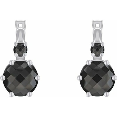 Eppi Stříbrné visací náušnice s černými onyxy Amari E38012