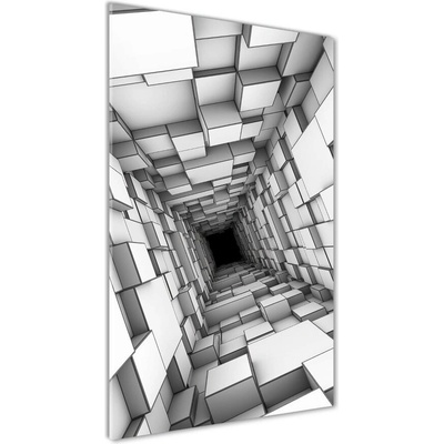 Vertikálny foto obraz sklenený Tunel z kociek 50x100 cm