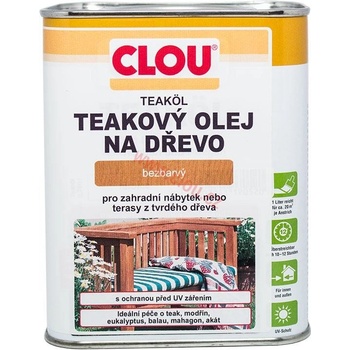 Clou TEAKÖL (Teakový olej na dřevo) bezbarvý 750 ml
