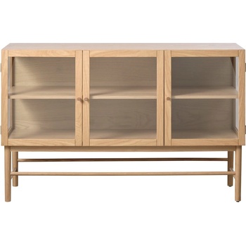 Unique Furniture Витрина от дъбова дървесина в естествен цвят 88x140 cm Elba - Unique Furniture (48460200)