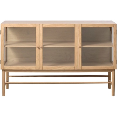 Unique Furniture Витрина от дъбова дървесина в естествен цвят 88x140 cm Elba - Unique Furniture (48460200)