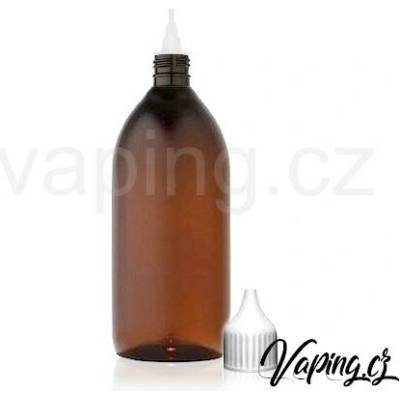 Vaping Lahvička s uzávěrem a kapátkem tmavá 115 ml
