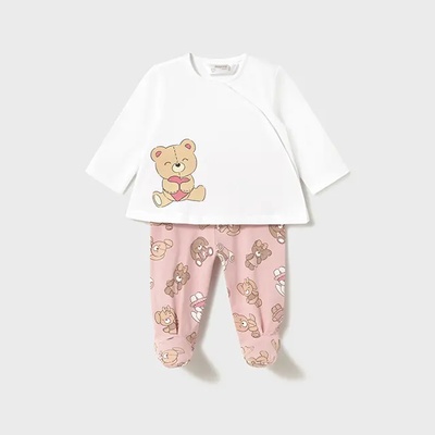 Mayoral Комплект с ританки мече в бебешко розово за бебе момиче Майорал