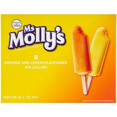 Ms Molly's Mrazený krém vodový s citrónovou a pomarančovou príchuťou 2 x 4 x 70 g 560 g