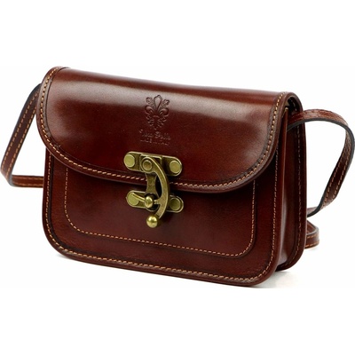 Dámska malá kožená crossbody kabelka hnedá na rameno Florence 57
