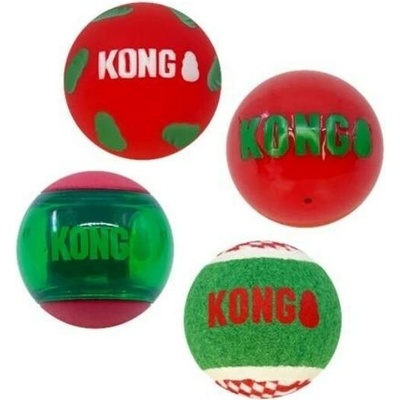 Kong vánoční Occasions míč 6,3 cm 4 ks
