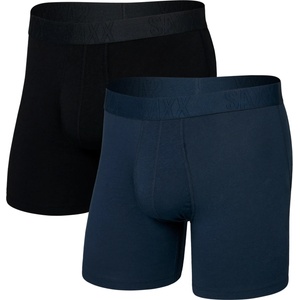 Saxx Мъжко синтетично термобельо Saxx Droptemp Cooling Cotton Trunk Fly 2-Pack Everyday base layer - Dark Ink / Black (014-2659-0113)