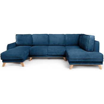 Bonami Син сгъваем ъглов диван от рипсено кадифе (десен ъгъл/"U" форма) Tori - Bonami Selection (TORIURIGHTCORNERPOSO5)