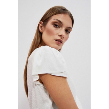 Moodo Перлена блуза с декоративни ръкави Moodo Moodo | Byal | ЖЕНИ | 46