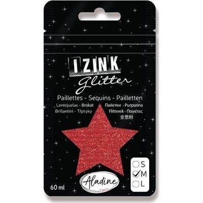Izink Glitter třpytky 60 ml červená