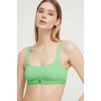 Tommy Hilfiger Горнище на бански Tommy Hilfiger в зелено с мека чашка (UW0UW04108.PPYX)