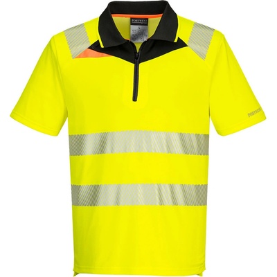 Portwest DX412 HI-VIS Reflexná polokošeľa Reflexná žltá-čierna S
