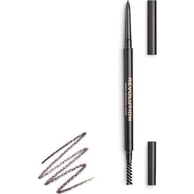 Makeup Revolution Precise Brow Pencil ceruzka na obočie s kefkou Dark Brown 0,05 g