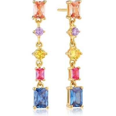 Sif Jakobs Visiace pozlátené náušnice s farebnými kubickými zirkónmi Ivrea SJ-E12320-XCZ-YG