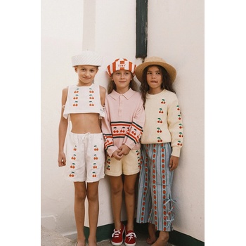 Tinycottons Детски памучен къс панталон Tinycottons MINI CHERRIES TWILL SHORTS (SS26.314)