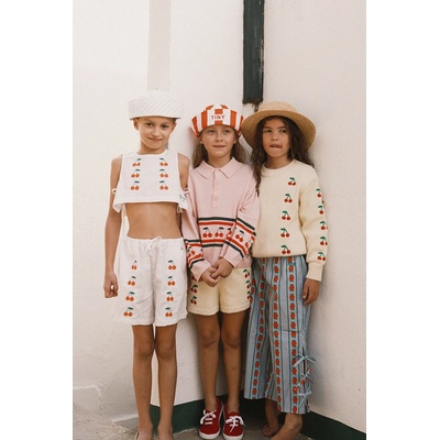 Tinycottons Детски памучен къс панталон Tinycottons MINI CHERRIES TWILL SHORTS (SS26.314)