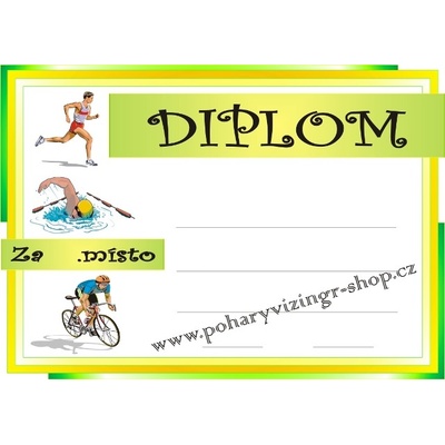 Triatlon diplom A4 č.2 – Zboží Dáma