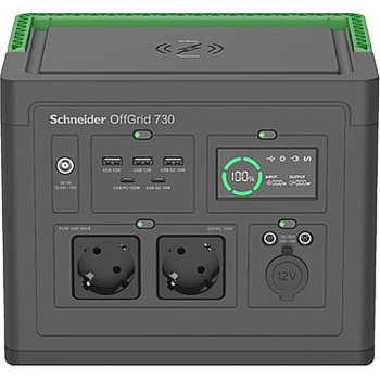 APC Schneider OffGrid Portable Power Station 730, 738Wh Lithium-ion, 2 Schuko, Sinewave + Schneider OffGrid Portable Solar Panel, 100W (PPS730-GR_PSP100)