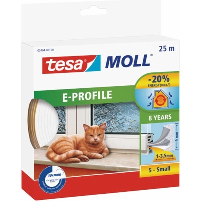 Těsnění do oken tesamoll Gumové těsnění, bílé, E profil, 25m (05464-00102-00)