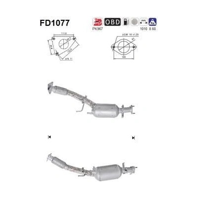 Filtr sazových částic, výfukový systém AS FD1077