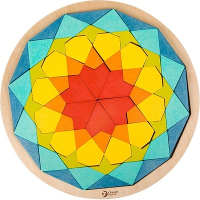 Classic World Дървен цветен пъзел с блокчета Мандала (cw3727)