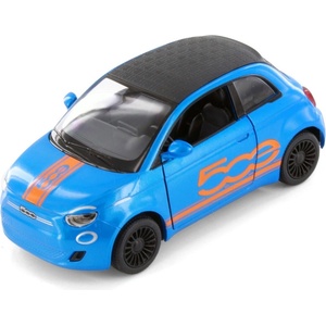 Kinsmart Метална количка Kinsmart Livery Edition - Fiat 500e, 1: 28, синя (53137)