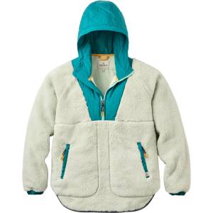 Passenger Дамски поларен пуловер Passenger Women's Beaumont Recycled Sherpa Hooded Fleece 2.0 Fleece jumper - Seaglass (105-7498-0214)