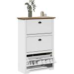 vidaXL Поставка за обувки BODO бяла и кафява 80x35x118 см (4016882)