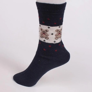 Image 1 of Зимни вълнени чорапи в тъмносиньо с мечета