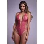 CHRISTINE Lace open crotch body Renee- pink S/M