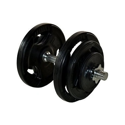 FitnessLine Jednoruční nakládací činka s pogumovanými kotouči 19,5 kg
