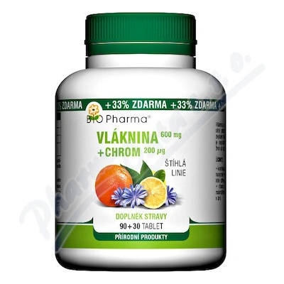 Bio Pharma Vláknina 600 mg + Chrom 200 mcg 120 tablet