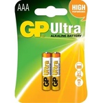 GP Batteries Алкална батерия gp ultra lr03 aaa /2 бр. в опаковка/ блистер 1.5v gp, gp24au (gp-ba-24au-u2) - cybertrade
